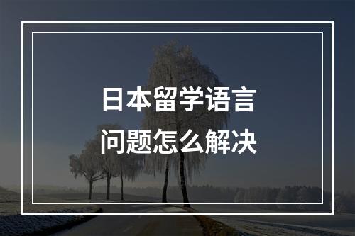 日本留学语言问题怎么解决