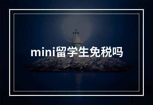 mini留学生免税吗