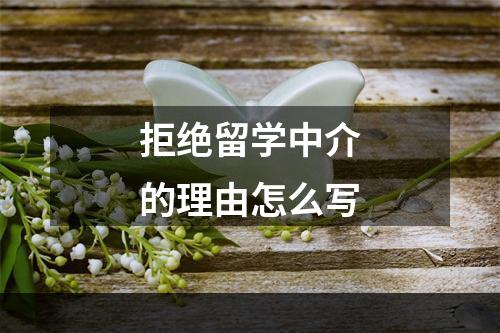 拒绝留学中介的理由怎么写