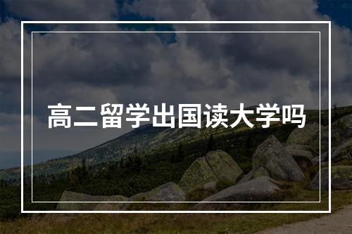 高二留学出国读大学吗