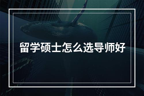 留学硕士怎么选导师好