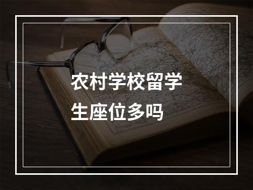 农村学校留学生座位多吗