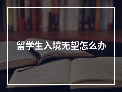 留学生入境无望怎么办