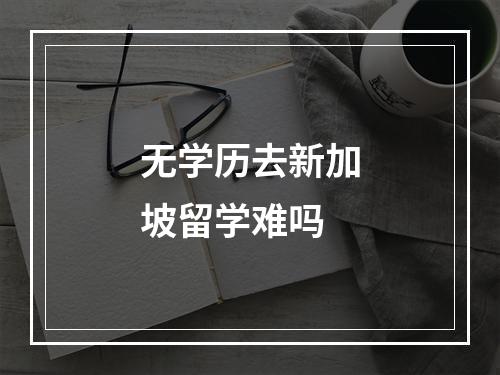 无学历去新加坡留学难吗