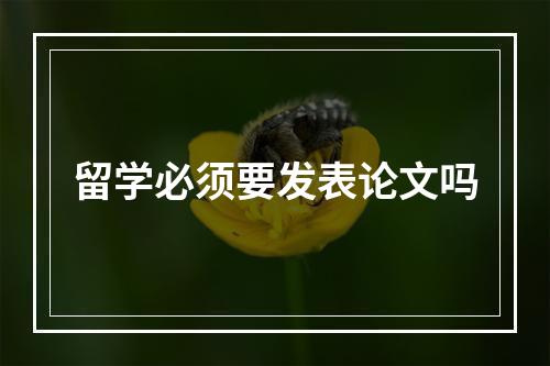 留学必须要发表论文吗