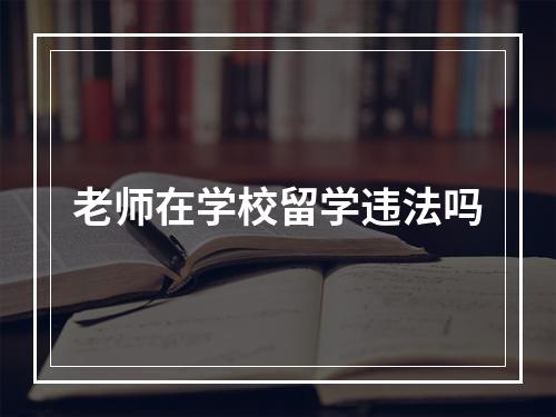 老师在学校留学违法吗