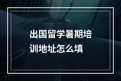 出国留学暑期培训地址怎么填