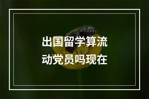 出国留学算流动党员吗现在