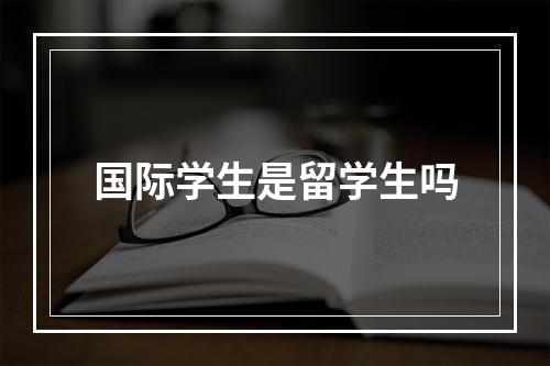 国际学生是留学生吗