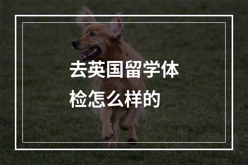 去英国留学体检怎么样的