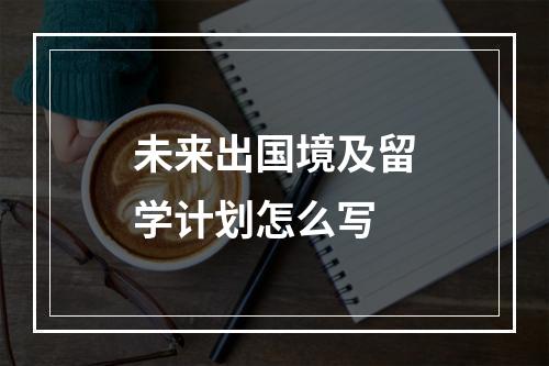 未来出国境及留学计划怎么写