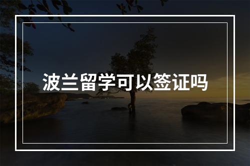 波兰留学可以签证吗