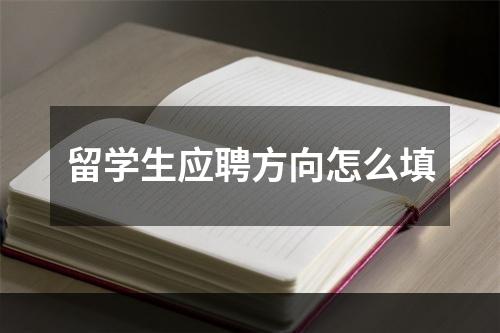 留学生应聘方向怎么填