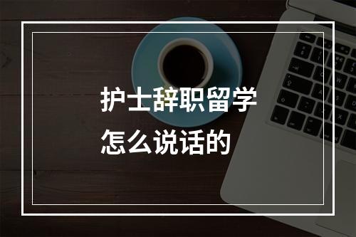 护士辞职留学怎么说话的