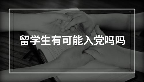 留学生有可能入党吗吗