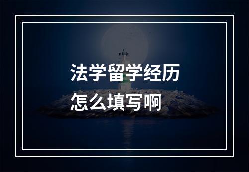 法学留学经历怎么填写啊