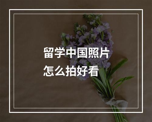 留学中国照片怎么拍好看