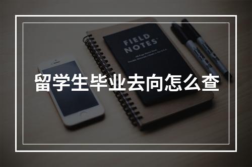 留学生毕业去向怎么查