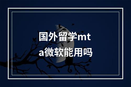 国外留学mta微软能用吗