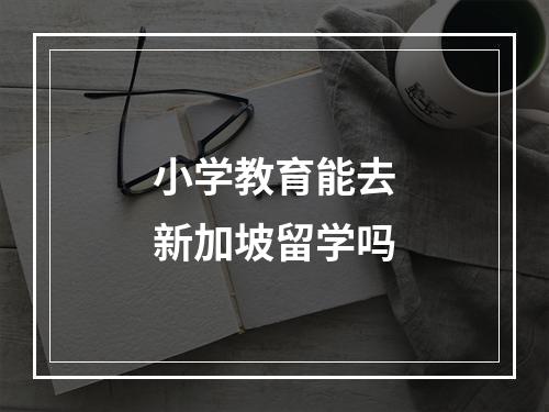 小学教育能去新加坡留学吗