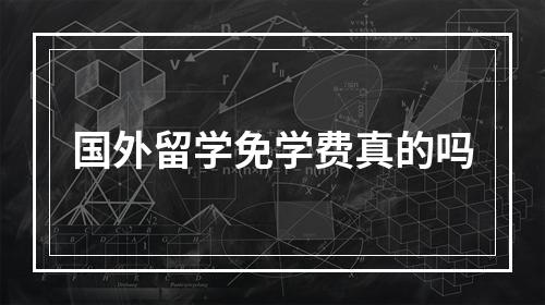 国外留学免学费真的吗