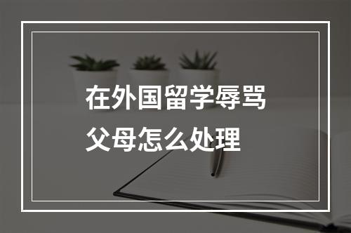 在外国留学辱骂父母怎么处理