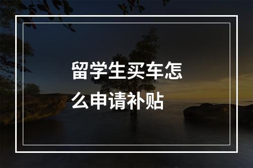 留学生买车怎么申请补贴