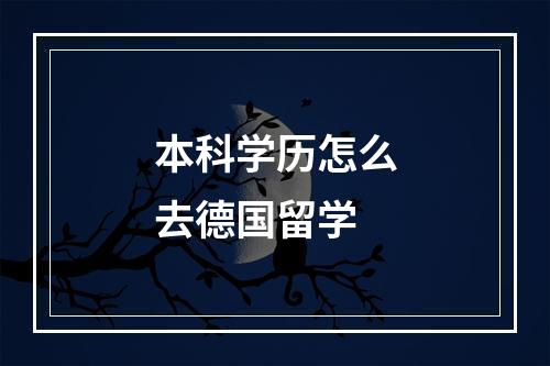 本科学历怎么去德国留学