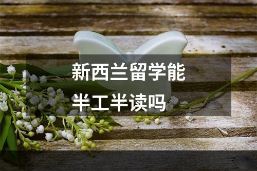 新西兰留学能半工半读吗