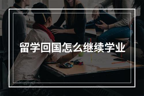 留学回国怎么继续学业