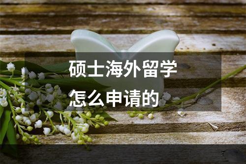 硕士海外留学怎么申请的