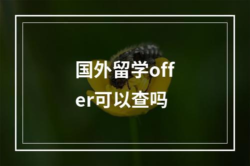 国外留学offer可以查吗