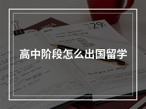 高中阶段怎么出国留学