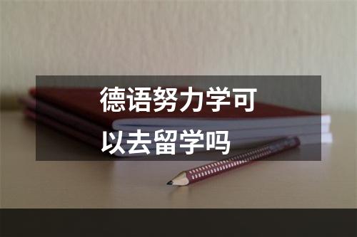 德语努力学可以去留学吗