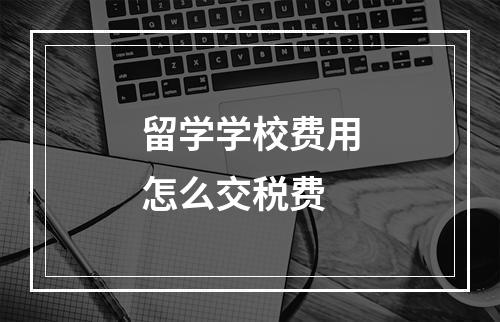 留学学校费用怎么交税费