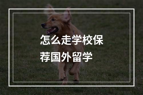 怎么走学校保荐国外留学