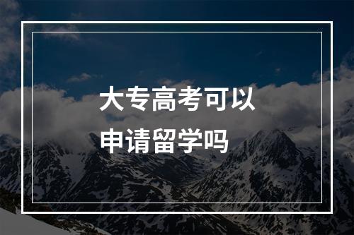 大专高考可以申请留学吗