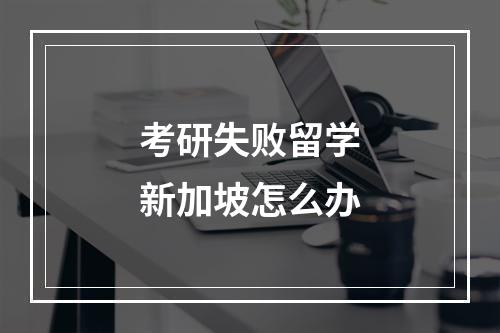 考研失败留学新加坡怎么办