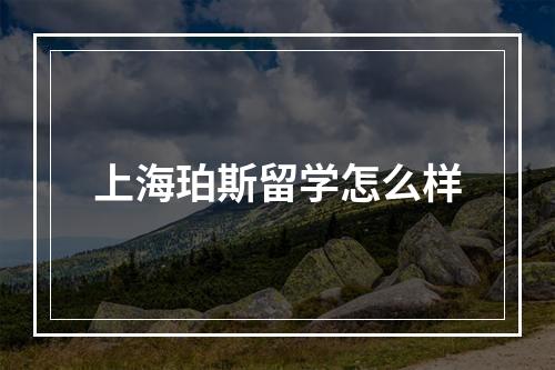 上海珀斯留学怎么样