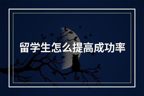 留学生怎么提高成功率