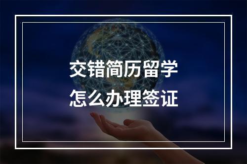 交错简历留学怎么办理签证