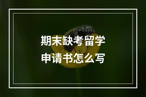 期末缺考留学申请书怎么写