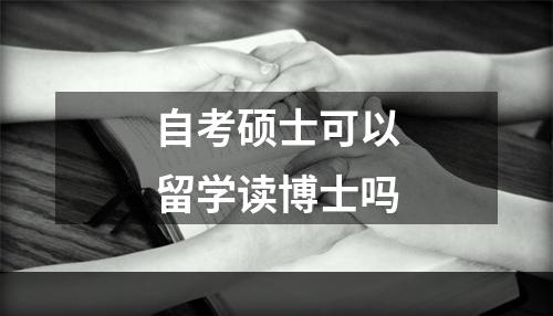 自考硕士可以留学读博士吗