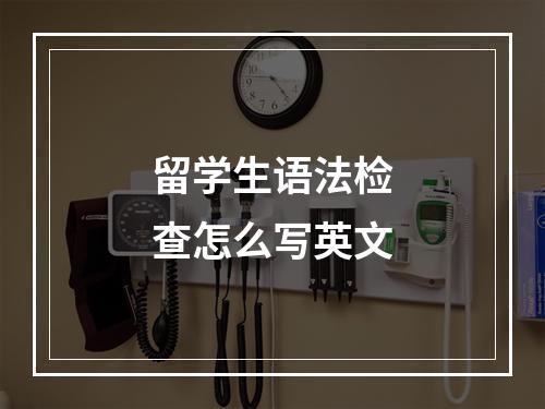 留学生语法检查怎么写英文