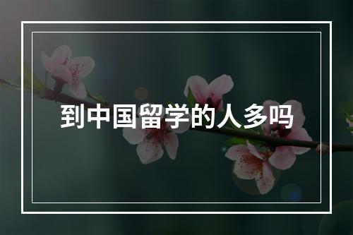 到中国留学的人多吗