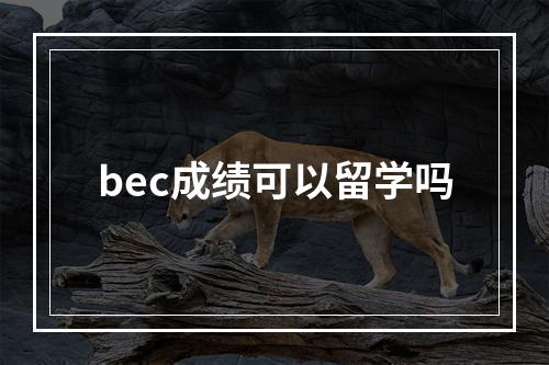 bec成绩可以留学吗