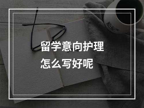 留学意向护理怎么写好呢