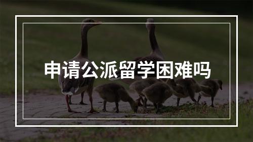 申请公派留学困难吗