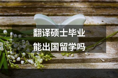 翻译硕士毕业能出国留学吗