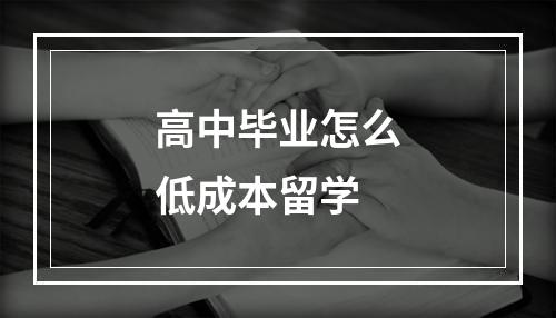 高中毕业怎么低成本留学